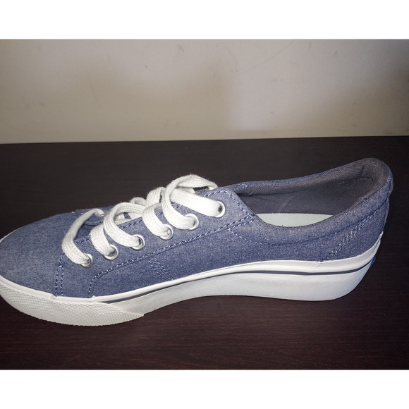 Keds Women's Sneakers 6.5M Platform Lace Up Low Top Jump Kick Duo Chambray Blue - Picture 9 of 15